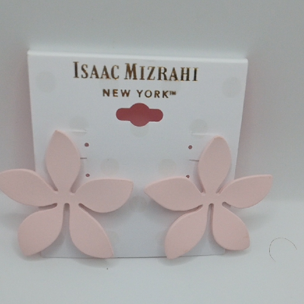 Isaac Mizrahi Pink Flower Earrings